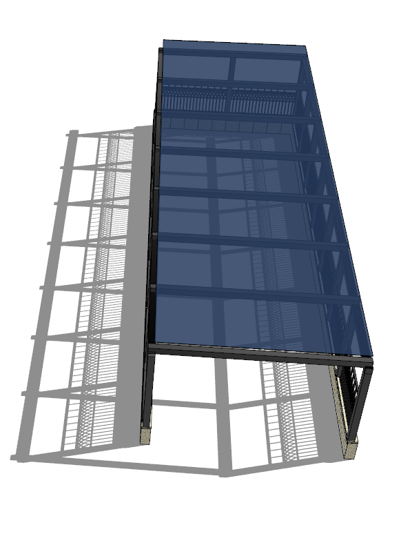 蓝黑色遮阳玻璃带钢铁围栏的地铁出入口su模型_图1