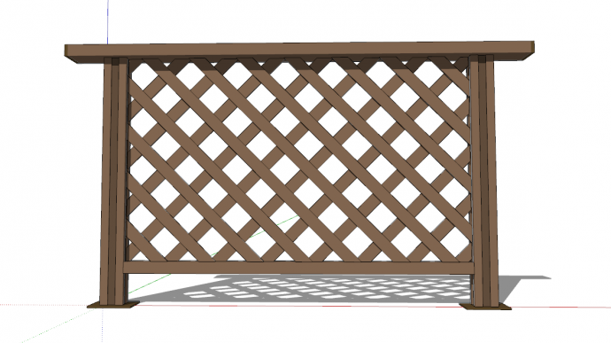 棕色风格拼接的篱笆栅栏SU模型_图1