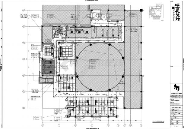 汉中市展览馆室内设计一夹层总平面CAD图-图二
