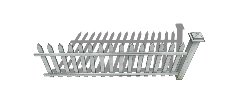 北欧灰色系木制栅栏su模型-图二