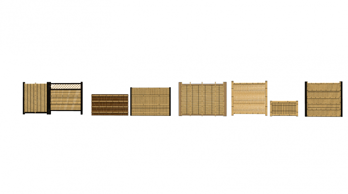 中式竹质篱笆栅栏su模型_图1