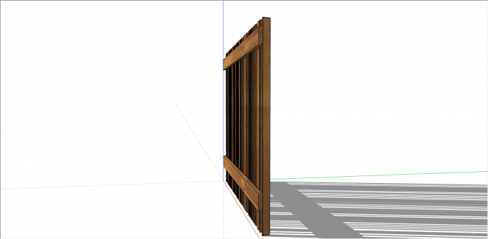 长方形木制栅栏组合su模型_图1