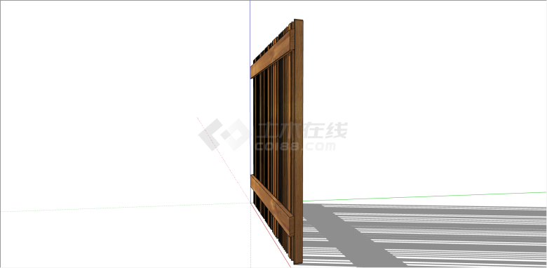 长方形木制栅栏组合su模型-图一