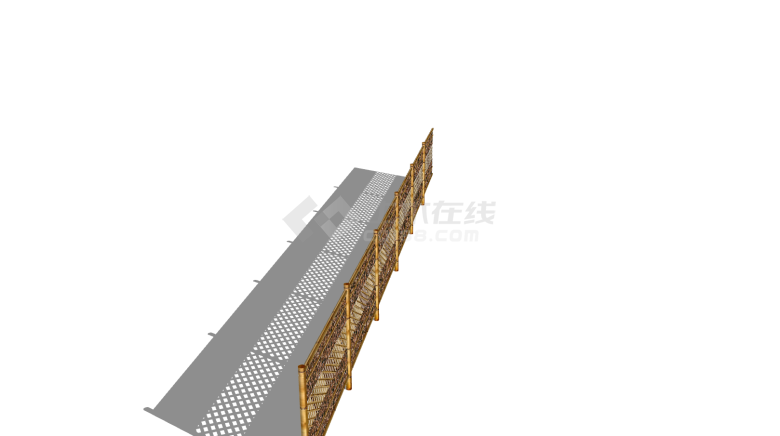 中式新型篱笆栅栏su模型 -图二