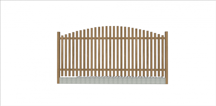 现代木制大理石栅栏su模型_图1