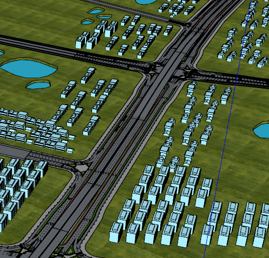 城市路口道路公路su模型_图1