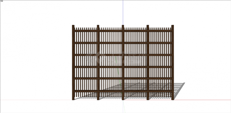 木制长方形木棍组合栅栏su模型-图一