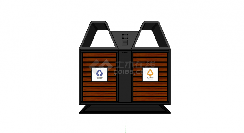  中式垃圾分类垃圾桶su模型-图二