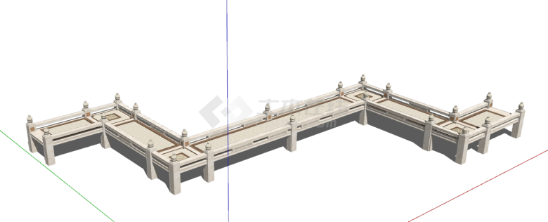 游乐公园木栈道su模型-图一