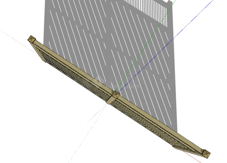 斜纹木质的篱笆栅栏su模型-图二