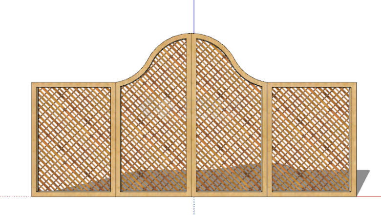 镂空竹制的篱笆栅栏su模型-图二