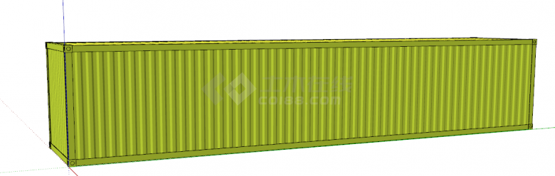 长方形的草绿色超大的集装箱SU-图二