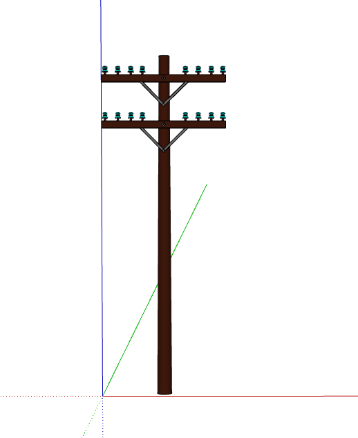 褐色简约现代电线杆su模型_图1