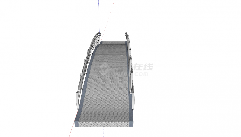 现代简单拱桥景观桥su模型-图二