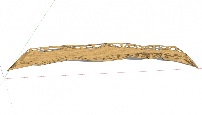 木制镂空边景观桥su模型_图1