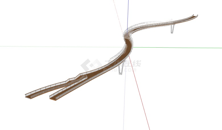 超长大桥景观桥su模型-图一