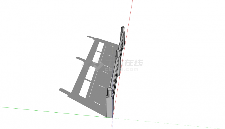 中式简约石栏杆su模型-图二
