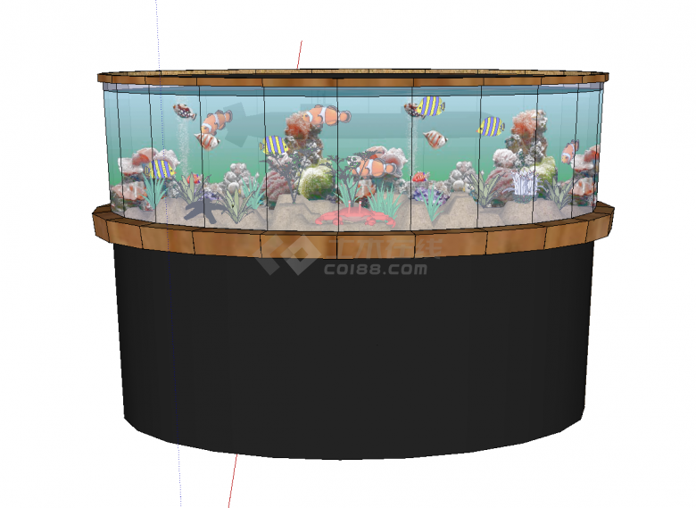 大型仿海洋环境的鱼缸su模型-图一