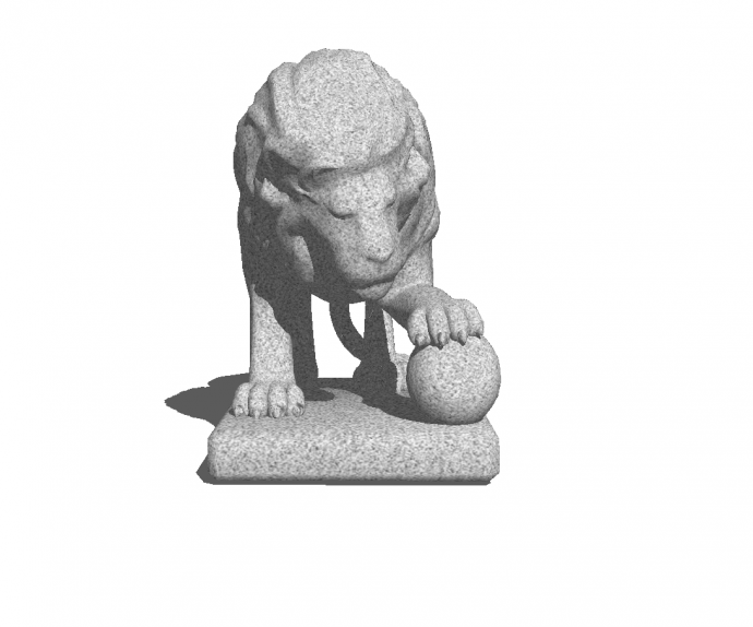 踩着石球的石狮子的石雕su模型_图1