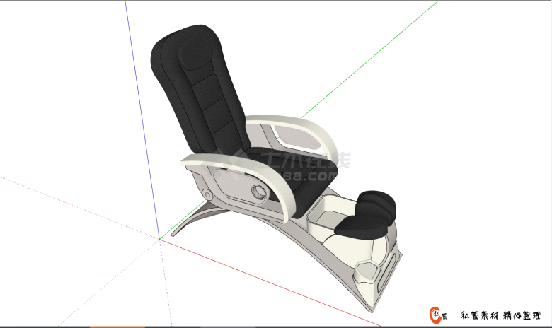 一款简约的实用性强的足疗椅 su模型-图一
