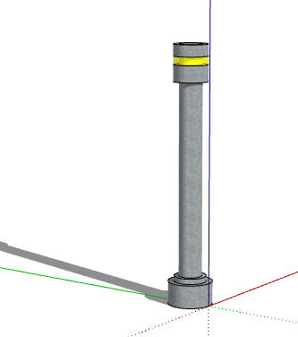 灰色石柱子景观灯柱su模型-图二