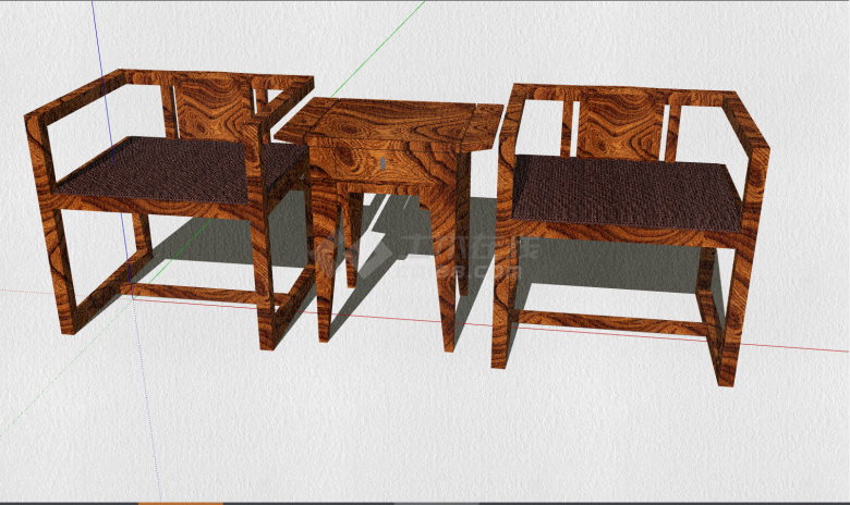 棕色的木质的装饰柜 su模型-图二