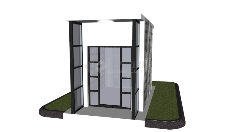 木格格建筑风格岗亭SU模型-图一