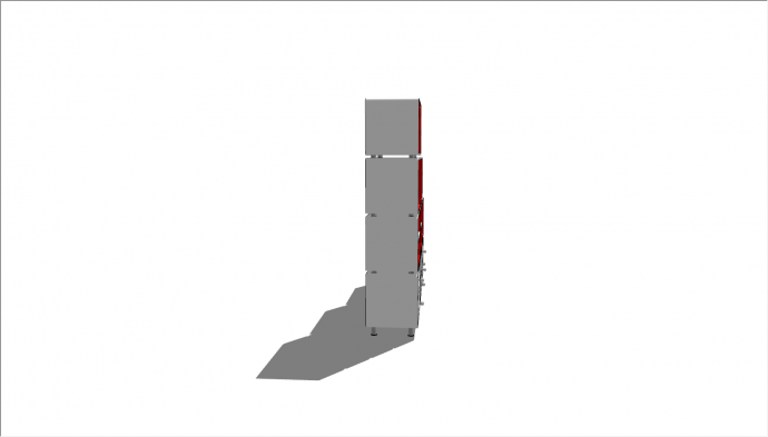 三层阶梯红格装饰柜su模型_图1