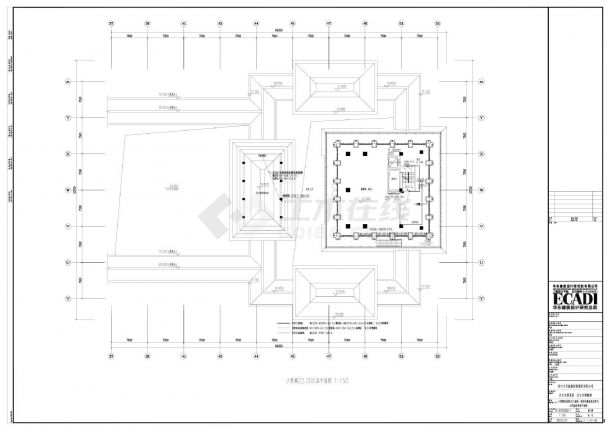 某某建筑六贤殿四层防火门监控-消防电源监控及电气火灾监控系统平面图平面图CAD图-图一