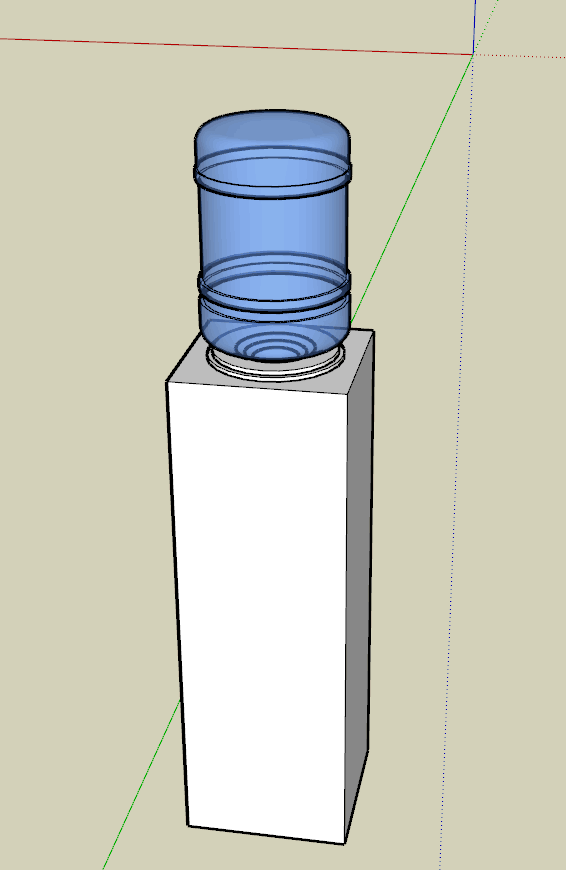 现代室内站立式饮水器su模型_图1