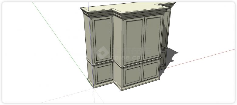 前后造型欧式储藏柜su模型-图一