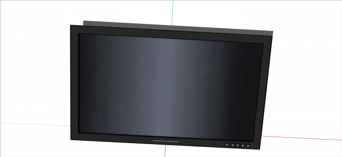 现代黑色电视机多媒体电器su模型_图1
