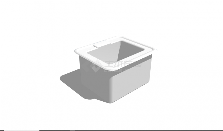 现代长方形深式洗浴su模型-图二