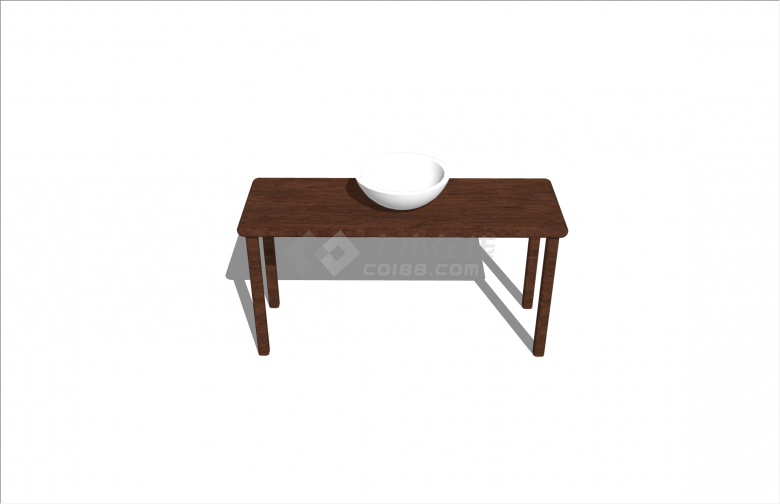 木制桌子台上盆卫浴su模型-图二