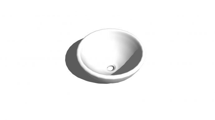 圆形简易洗水池卫浴su模型_图1