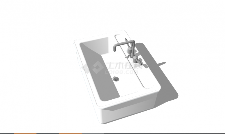 一款简洁美观的洗手盆卫浴 su模型-图二