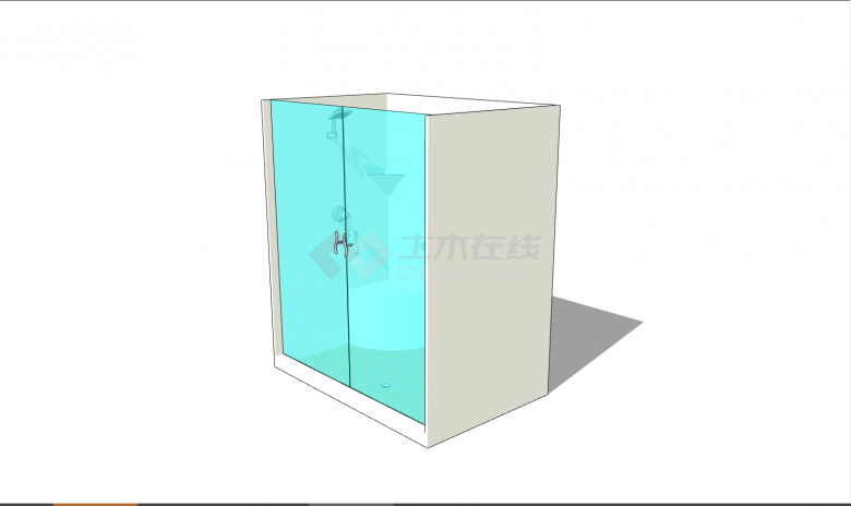 一款双开门淋浴房卫浴 su模型-图一