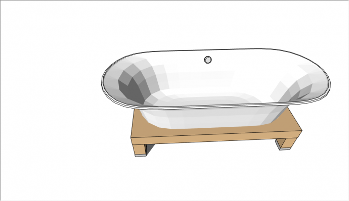 底部架空可防潮浴缸的SU模型_图1