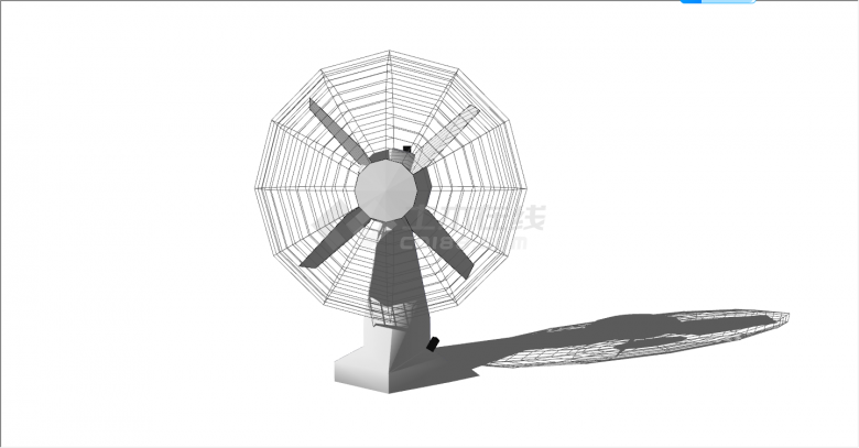 经典小型台式电风扇su模型-图一