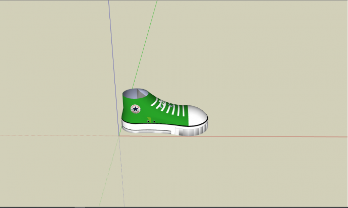 绿色简约板鞋设计su模型_图1