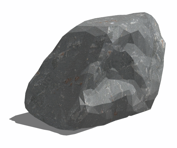 巨大灰色简约现代假山置石 su模型_图1