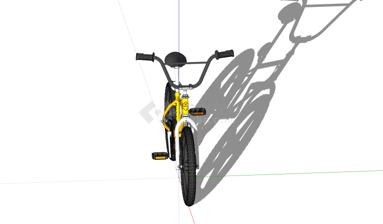儿童黄色越野自行车su模型-图一
