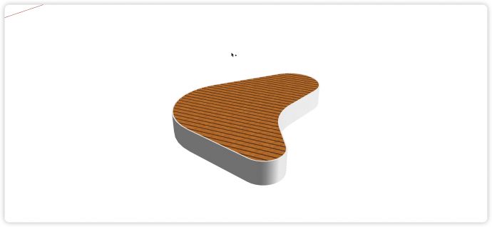 腰形木板道台凳子现代商业街小品su模型_图1