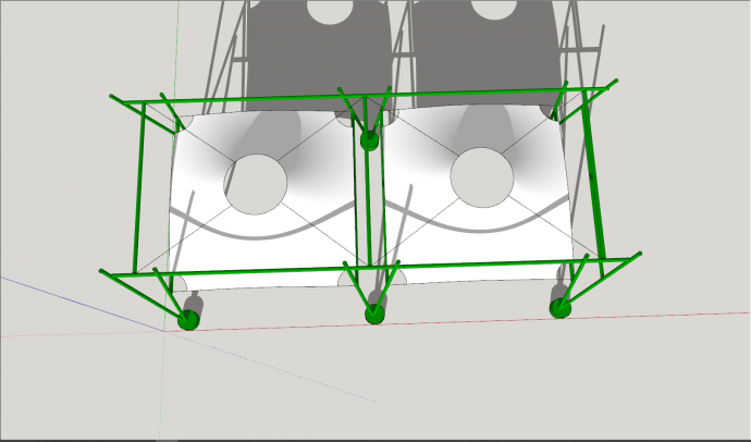 绿色支架支撑镂空张拉膜su模型_图1