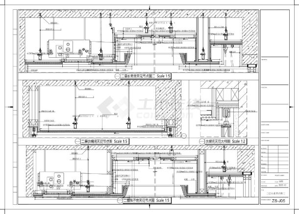 某某建筑排屋天花大样图_布局平面图CAD图-图二