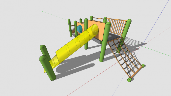 黄绿色SU儿童游乐设施模型_图1