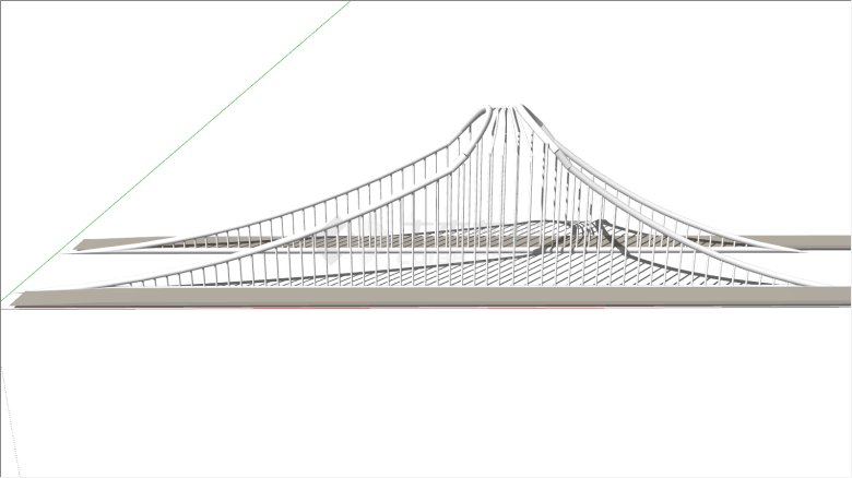 高架上景观极致桥su模型-图二