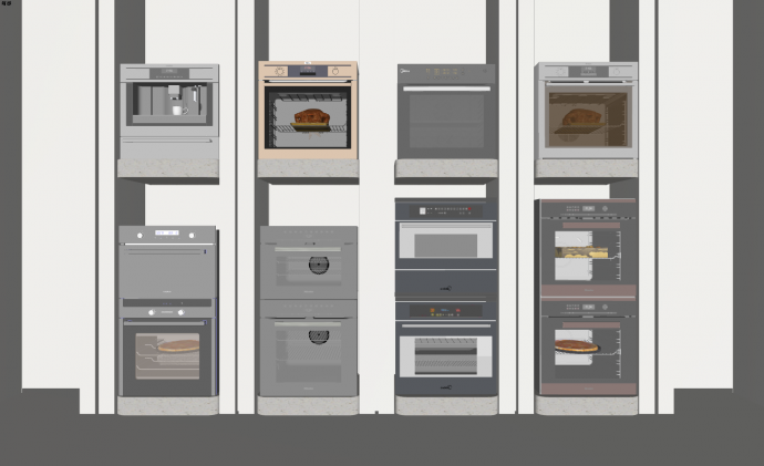 美的嵌入式家用厨房电器组合SU模型_图1