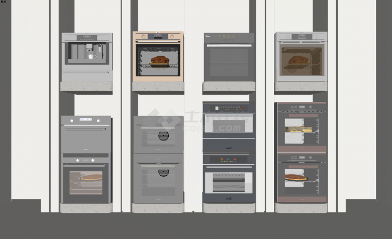 美的嵌入式家用厨房电器组合SU模型-图一