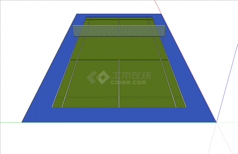 经典网球现代户外运动场su模型-图二